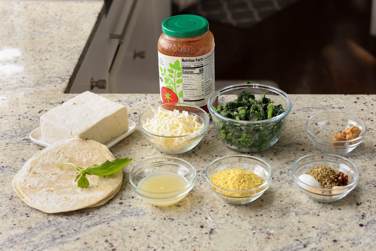 ricotta taco ingredients on the kitchen counter