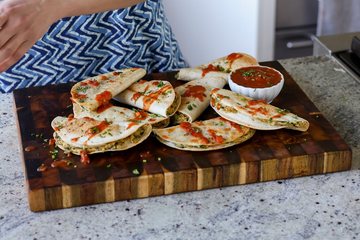 ricotta tacos on a serving platter