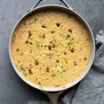 pan of corn chowder on a table