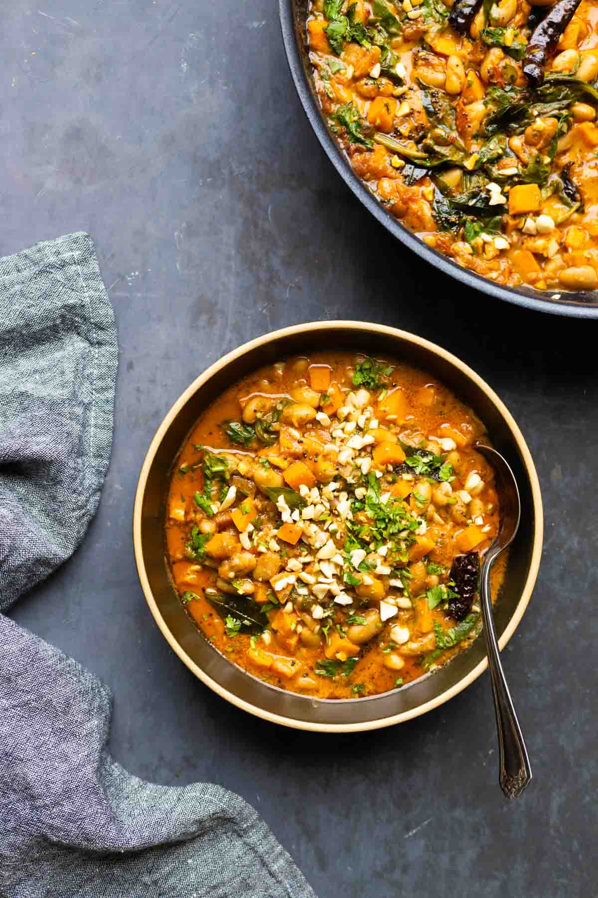 bowls of Indian-inspired white bean stew