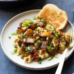 plate of vegan country breakfast skillet in the pan