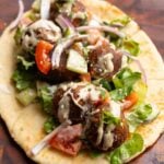 chickpea mushroom falafel in a wrap
