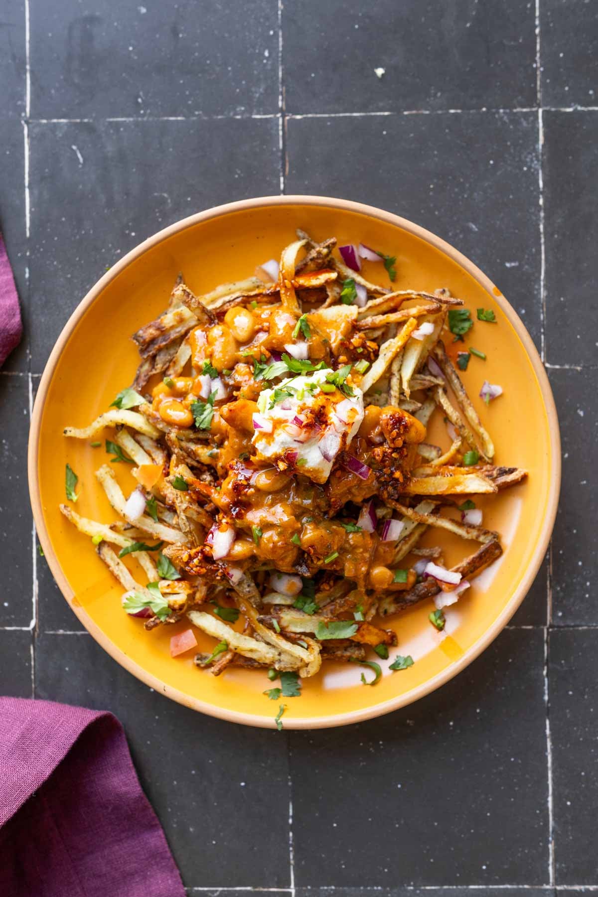 chili fries made with the chili garlic beans